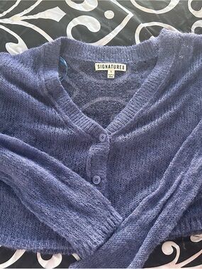 Signature8 Dusty Lavender V-Neck Button Cardigan